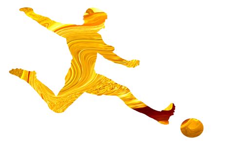 Free Icon Golden Color Of Soccer Player Running And Kicking A Ball