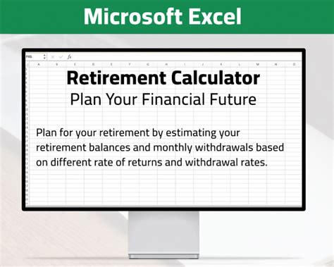 Microsoft Excel Retirement Calculator Plan Your Financial Future Etsy