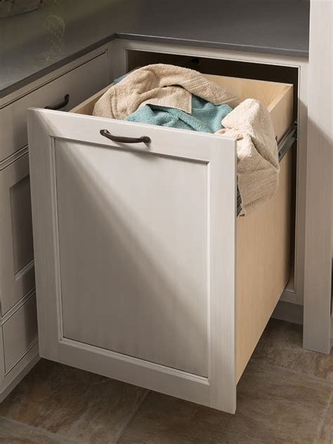 Pull Out Laundry Hamper Drawer Heavy Gauge White Wire Construction