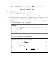 Problemset Fall Solutions V Pdf Econ B Economic Analysis