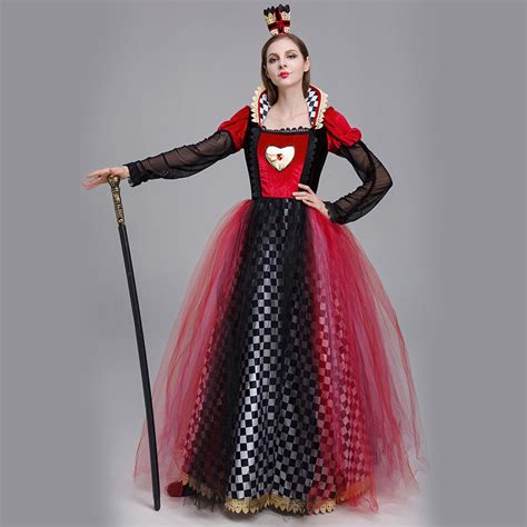 Halloween New Alice in Wonderland Costume Queen of Hearts Costume Role Play Red Queen ...