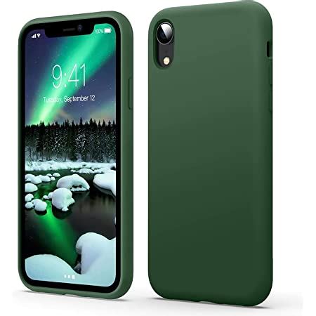 DOMAVER Coque iPhone XR Silicone Liquide Fine Étui Rigide Antichoc