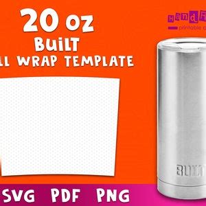 20 Oz Built Tumbler Template Vector Crocut SVG PNG PDF For Full Vinyl