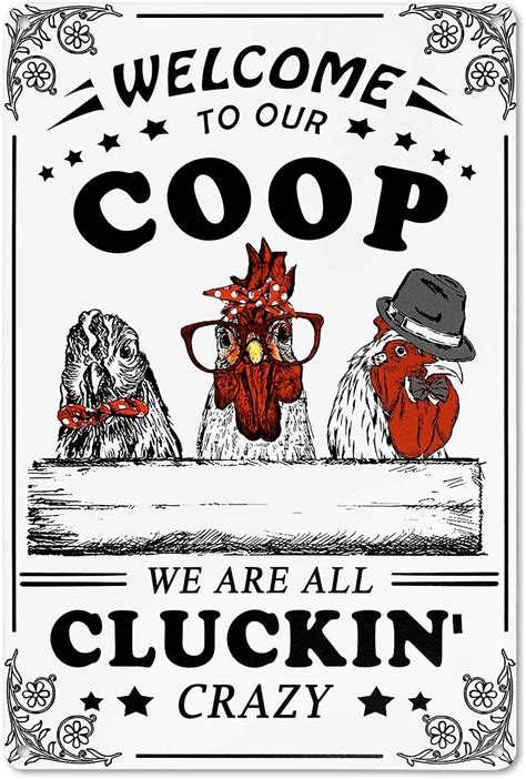 Bestylez Welcome To Our Coop Funny Chicken Sign Chicken