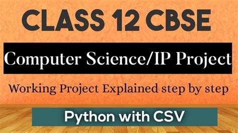 Class 12 Computer Science Project Python With Csv 2022 23 Class 12 Ip Project Python 2022 2023