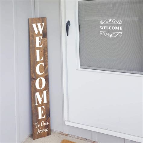 Welcome Stencils For Painting On Wood Pack Large Vertical Welcome