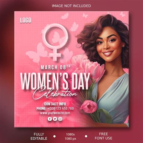 Premium PSD Psd Editable International Womens Day 8 March Poster Design