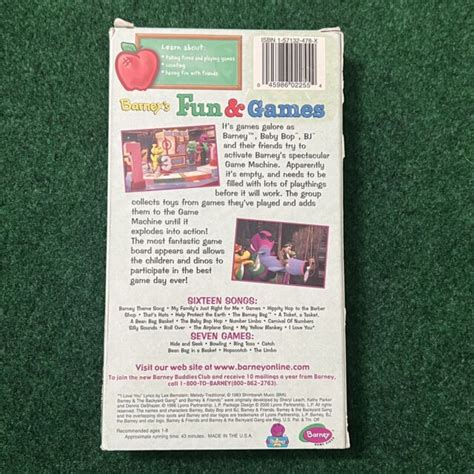 Barney Barneys Fun And Games Vhs Classic Collection For Sale