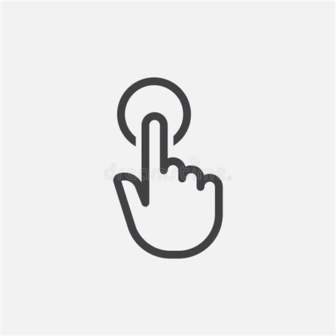 Finger Clicking Linear Icon Hand Pointer Vector Illustration Stock