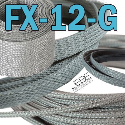 FX 12 Grise Gaine tressée expansible diamètre 12 mm JEDE