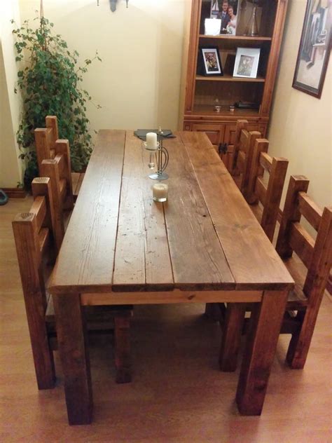 Handmade Chunky Rustic Wooden Dining Table Reclaimed Light Oak Etsy