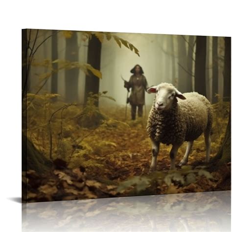 Nawypu Jesus And Lamb Canvas Wall Art Jesus Pictures For Wall Jesus