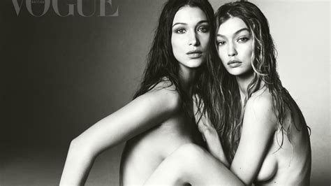 Gigi Bella Hadid Pose Together Nude For British Vogue Lifewithoutandy