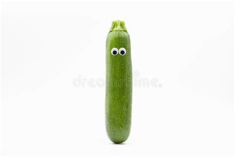 Zucchini With Googly Eyes On White Background Stock Photo Image Of