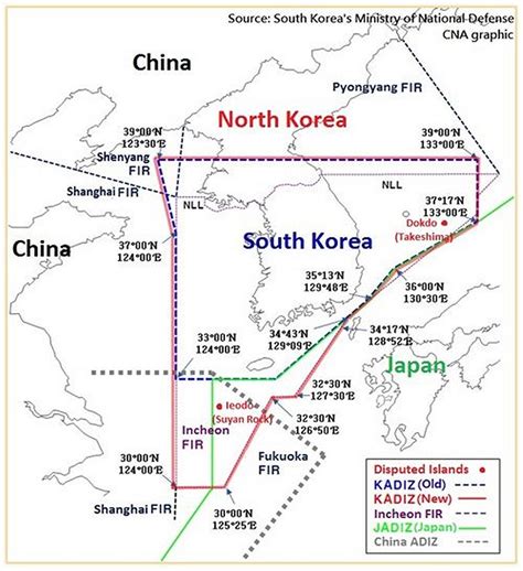 Republic of Korea (ROK) / South Korea Air Defense Identification Zone ...