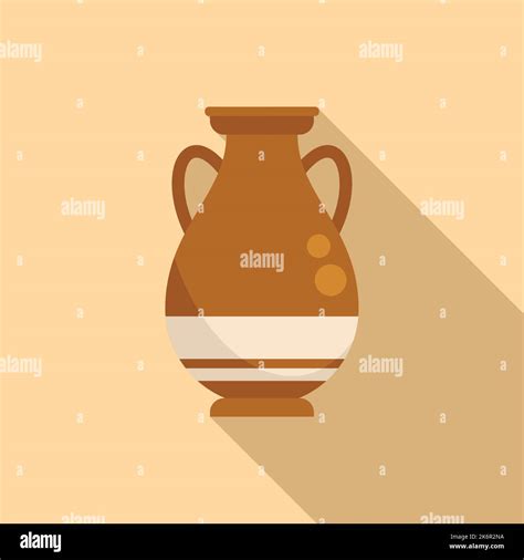 Classic Amphora Icon Flat Vector Greek Vase Old Jug Stock Vector