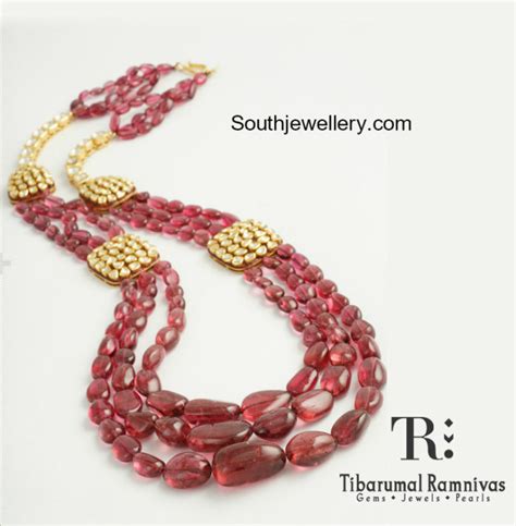 Ruby Beads Mala Indian Jewellery Designs