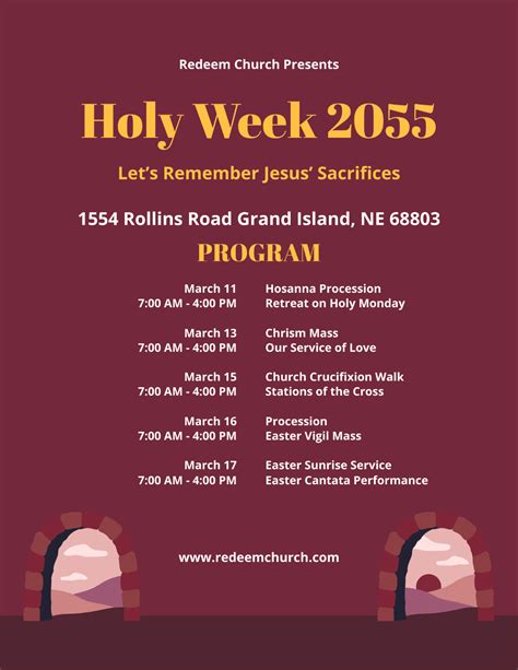 Holy Week Program Template Edit Online And Download Example