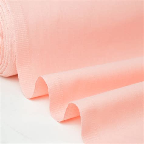 Tissu Cretonne Coton Coloris Peche Rose Orang