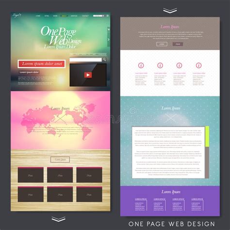 One Page Website Design Template for Business. Landing Page Wireframe ...