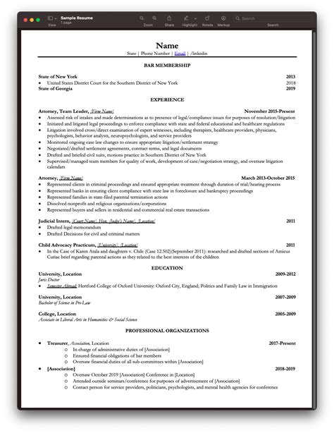 Attorney Resume 8 Years Of Experience And Looking To Move Into A