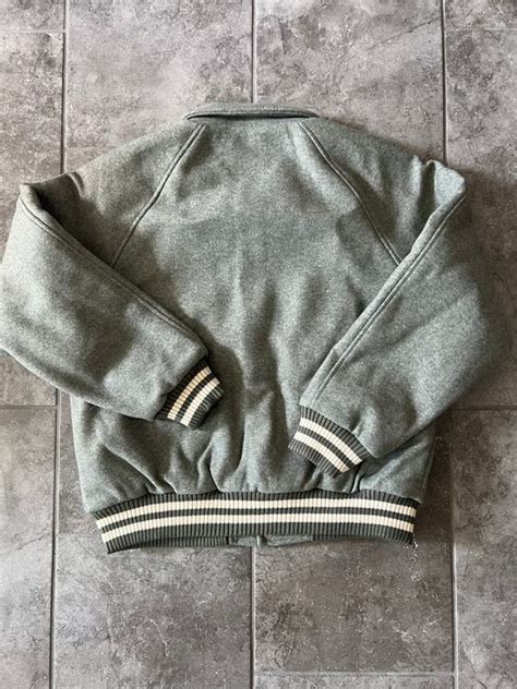 Richie Le Collection Richie Le Wool Varsity Jacket Grey Large | Grailed