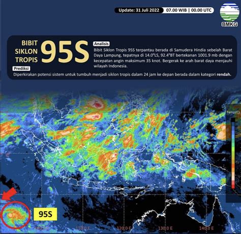 Bibit Siklon Tropis 95S Terdeteksi Waspada Gelombang Tinggi Hingga 6