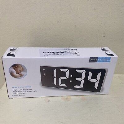 LED Mirror Alarm Clock GH0712L, HD Digital with Two Power Modes | eBay