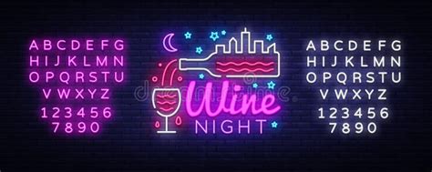 Wine Shop Neon Signboard Vector Wine Bar Neon Sign Design Template