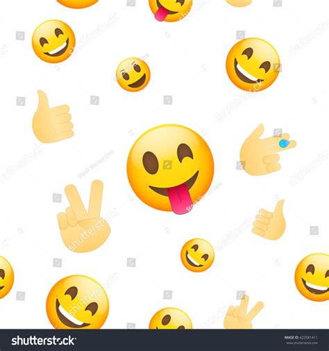 Emoji Wallpaper Emoticons Seamless Pattern Emoji 库存矢量图免版税422581411