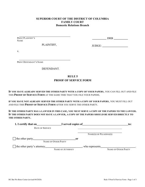 Free Printable Proof Of Service Form Templates Pdf Word