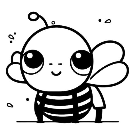 Premium Vector Cute Cartoon Bee Vector Illustration Isolated On White