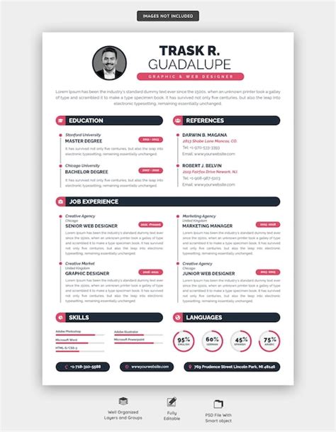 Premium Psd Clean And Modern Resume Portfolio Or Cv Template