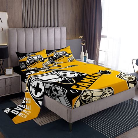 YST Gaming Bedding Sets for Boys Gamer Sheet Set Queen Size,Video Games ...