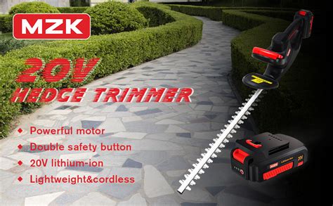 Mzk 22 4 Cordless Hedge Trimmer 20v Electric Bush Trimmer Handheld Hedge Cutter