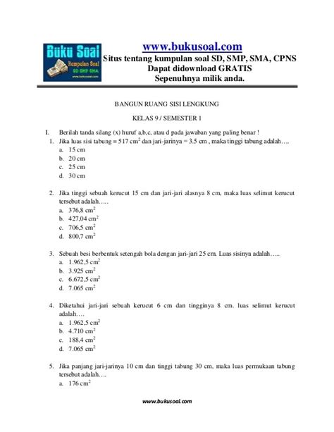 25 Soal Hots Matematika Bangun Ruang Contoh Soal Dan Jawaban