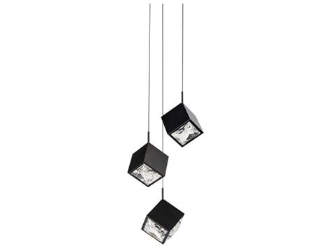 DweLED By WAC Lighting Ice Cube 12 3 Light Black Geometric Pendant