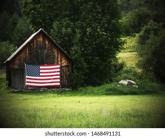 American Flag On Rustic Barn Stock Photo Shutterstock