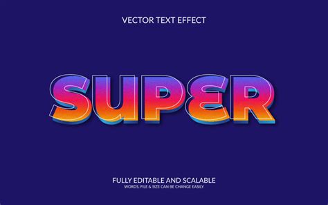 Modèle d effet de texte Eps vectoriel entièrement modifiable Super 3D