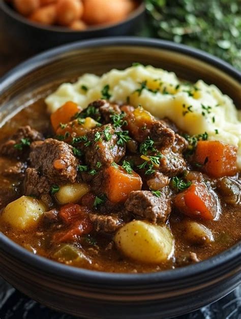 Beef Stew with Mashed Potatoes - Quick Homemade Recipes