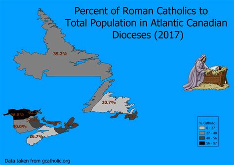 Percentage Of Roman Catholics To Total Population In Atlantic Canada S