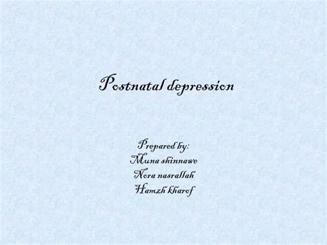 Ppt Postnatal Depression Powerpoint Presentation Free Download Id