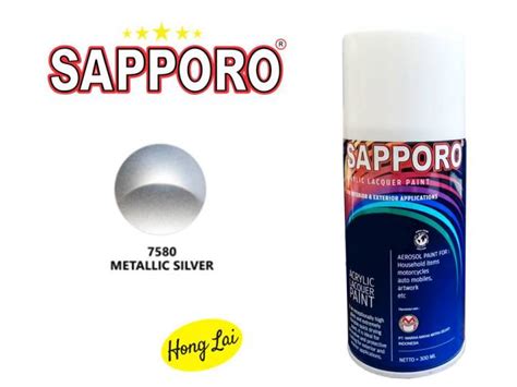 SAPPORO SPRAY PAINT 7580 METALLIC SILVER 150ML AEROSOL SPRAY PYLOX