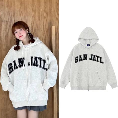 ao hoodie zip san jatl ao khoac ni bong form rong nam nu unisex dang