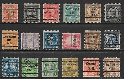 Us Stamps Mixed Lot Of Different Older Precancel Stamps Used F Xf Ebay