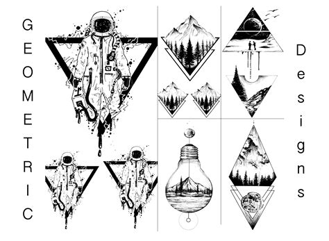 geometric tattoo stencil 1