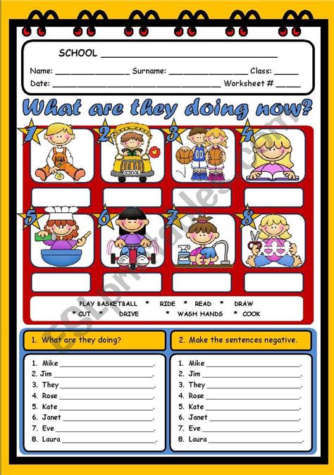 WHAT ARE THEY DOING? - ESL worksheet by evelinamaria