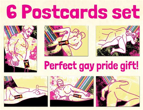 Gay Pride Postcards Set Of Mature Naked Men Etsy