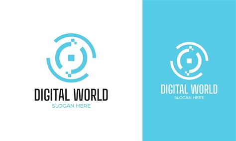 Premium Vector Digital World Logo Design With Simple Circle Concept