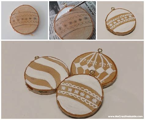 Palline Di Natale Dischi Di Legno Me Creativeinside Decorazioni